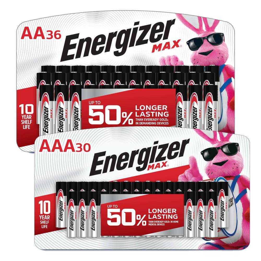 Energizer MAX Battery Bundle with AA (36-Pack) and AAA (30-Pack) Batteries HD-ENRBATT10