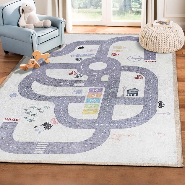 Path Road Playroom Nursery Non slip Kids Indoor Area Rug By Blue Nile Mills