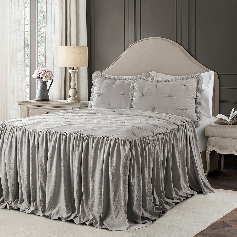 Lush Decor Ravello Pintuck Ruffle Skirt Bedspread 3-Piece Set