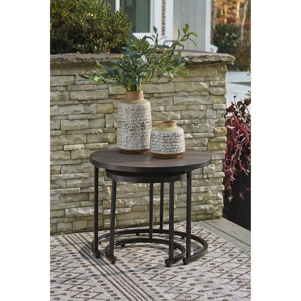 Ayla Brown/Black Nesting End Tables  Set of 2   23\