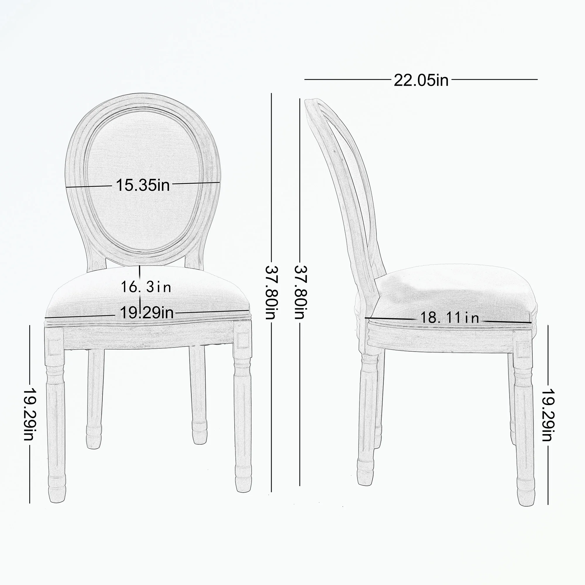 Upholstered Fabrice With Rattan Back Dining Chair with rubber legs