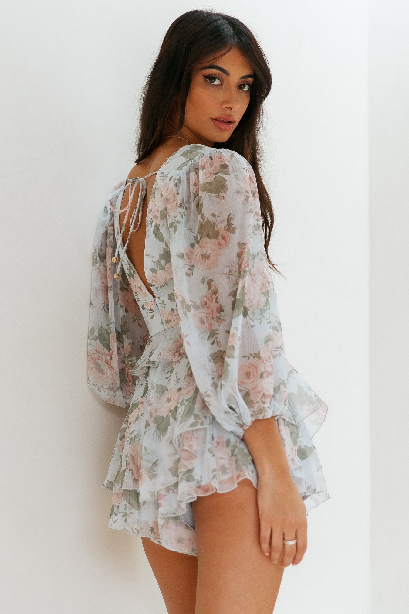 Playing Hearts Romper Floral