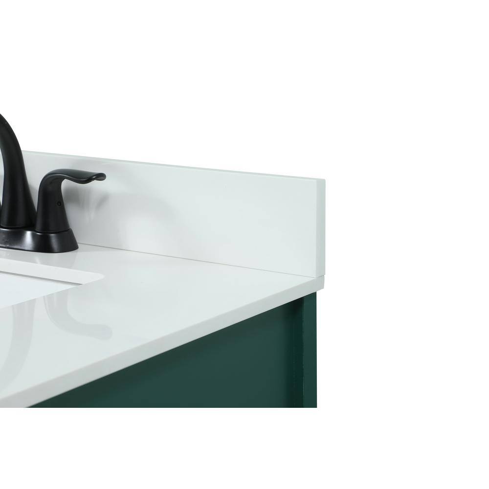 Simply Living 30 in. W x 19 in. D x 34 in. H Bath Vanity in Green with Ivory White Quartz Top SL270690MGNBS