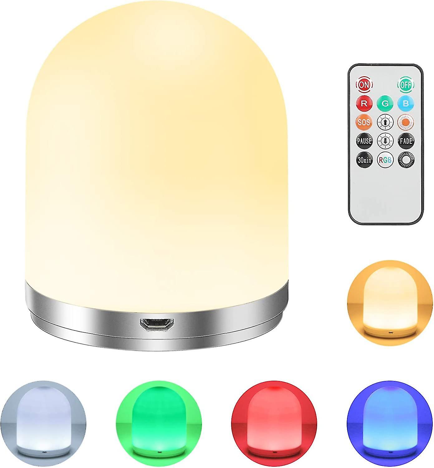 Night Light，children's Bedside Lamp Remote Control，usb Rechargeable Timer Function，rgb Color Changing