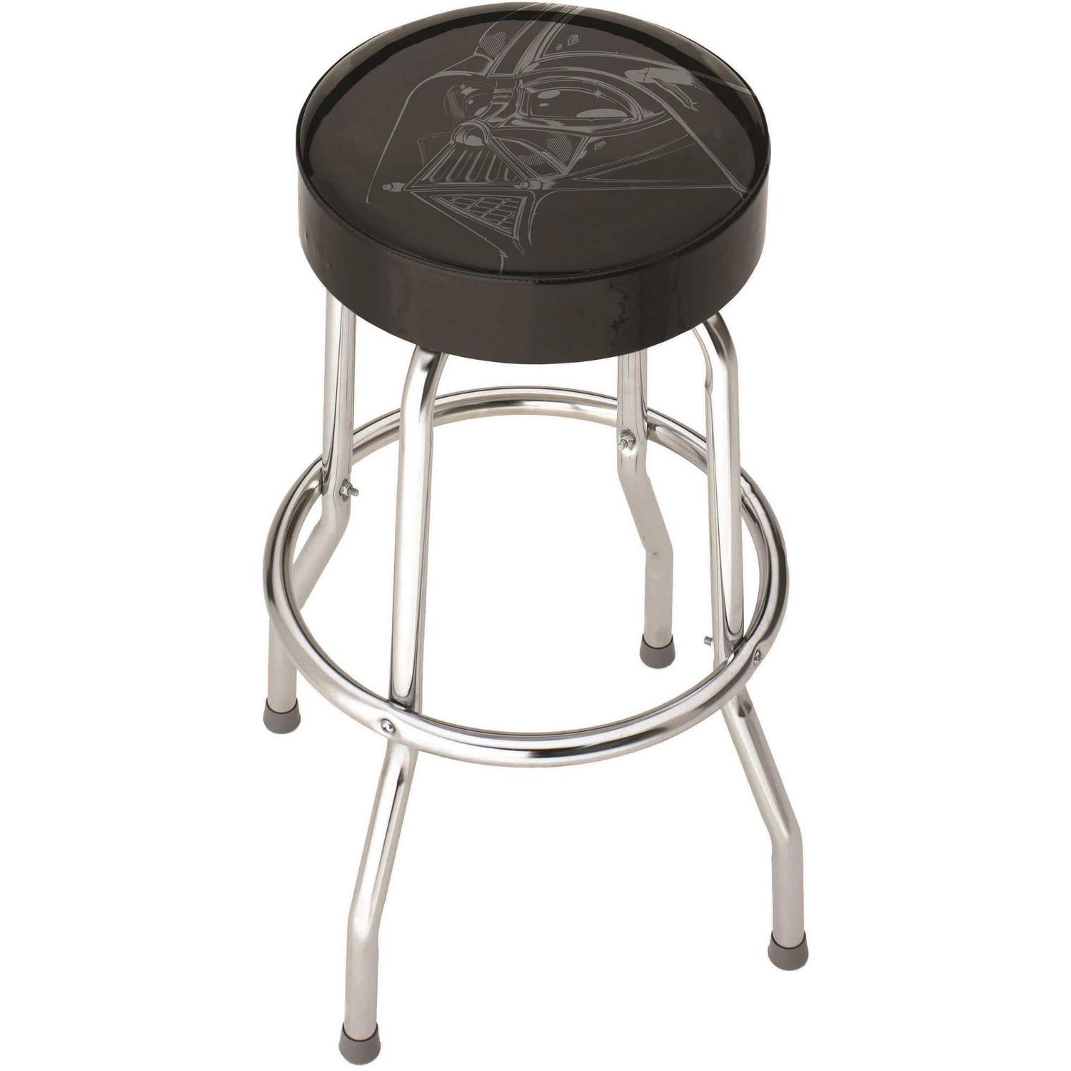 Plasticolor Darth Vader Garage Stool， Black， Gray， Chrome