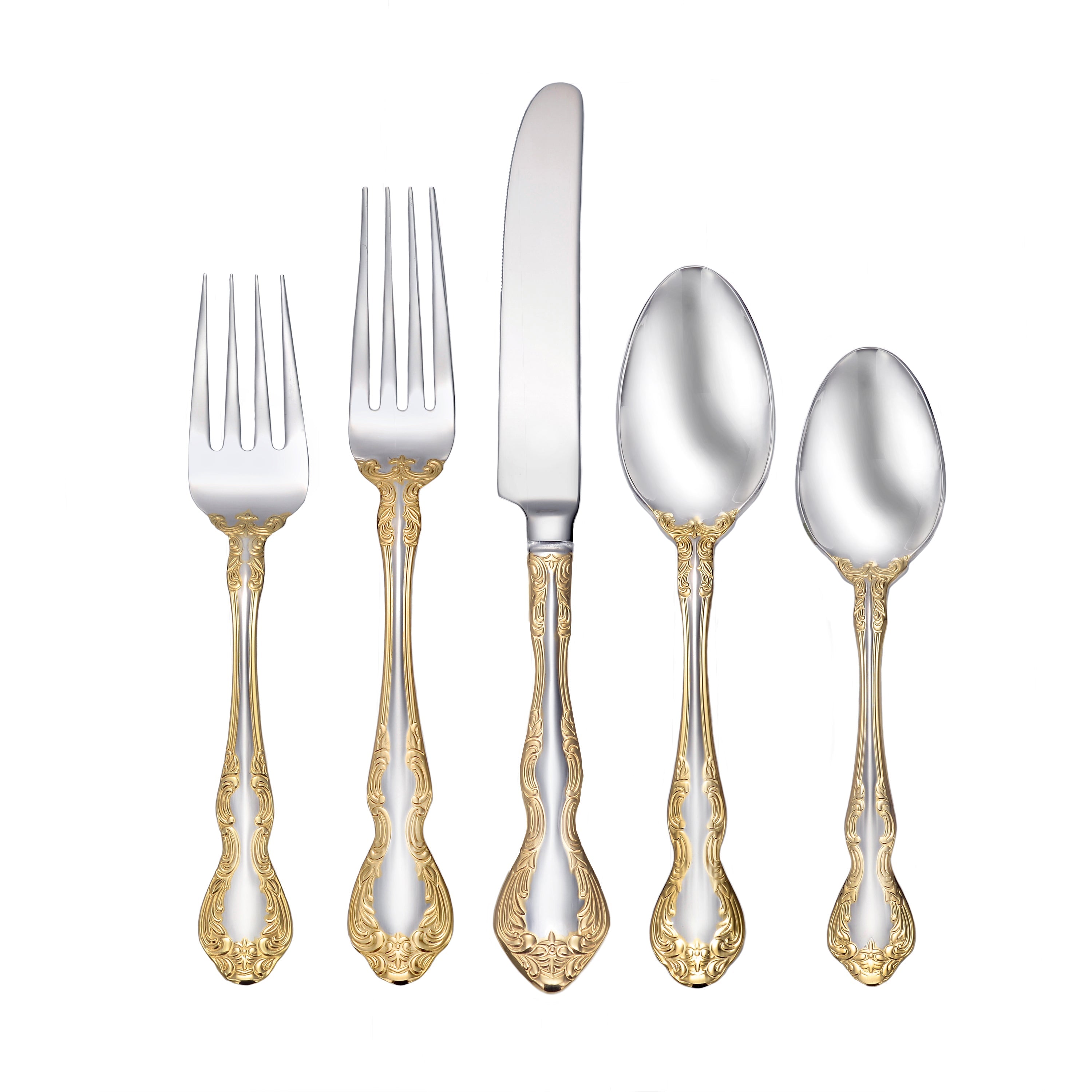 Golden Mandolina 45 Piece Fine Flatware Set