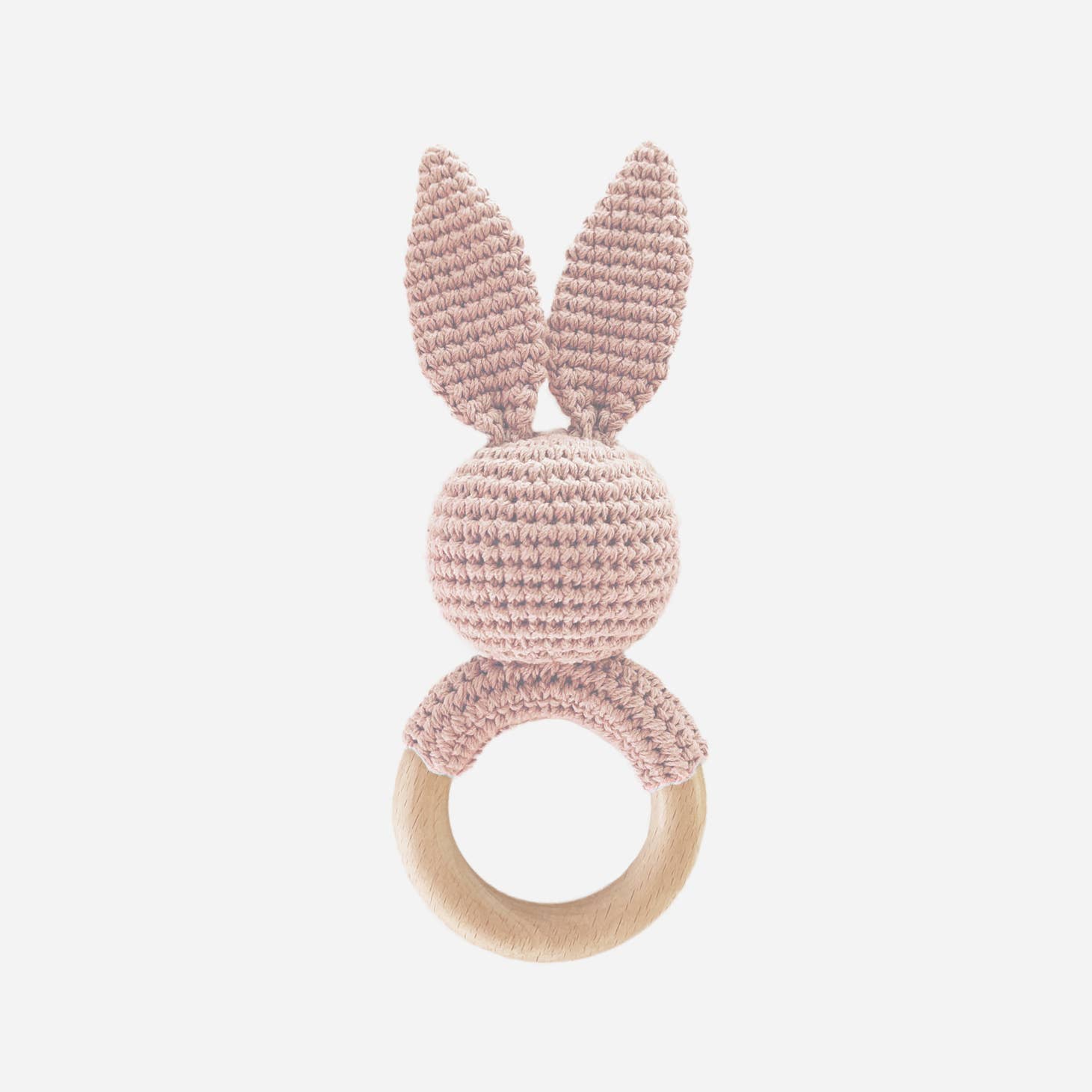 Cotton Crochet Rattle Teether - Pink Bunny by The Blueberry Hill