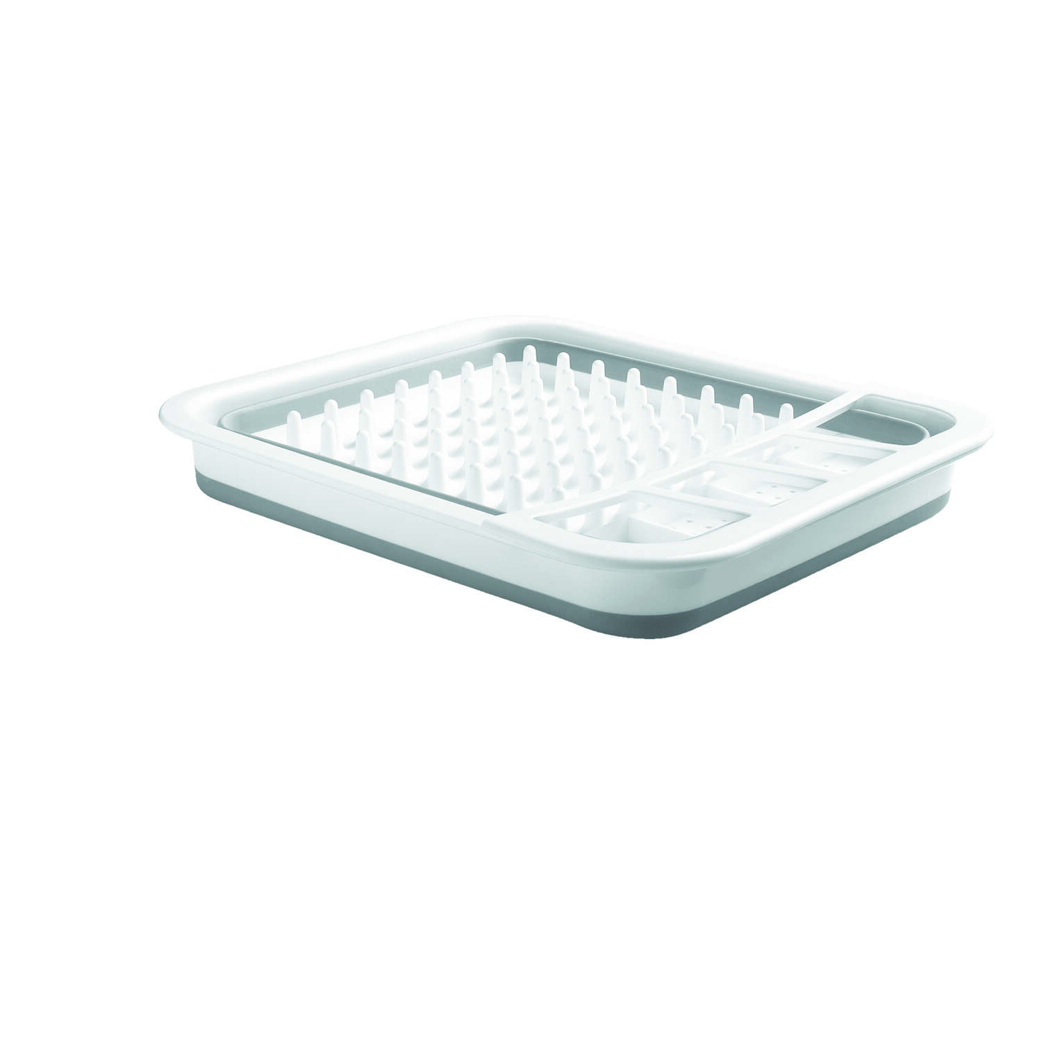 Madesmart 14.63 in. L X 12.63 in. W X 5.5 in. H Gray/White Plastic Dish Rack