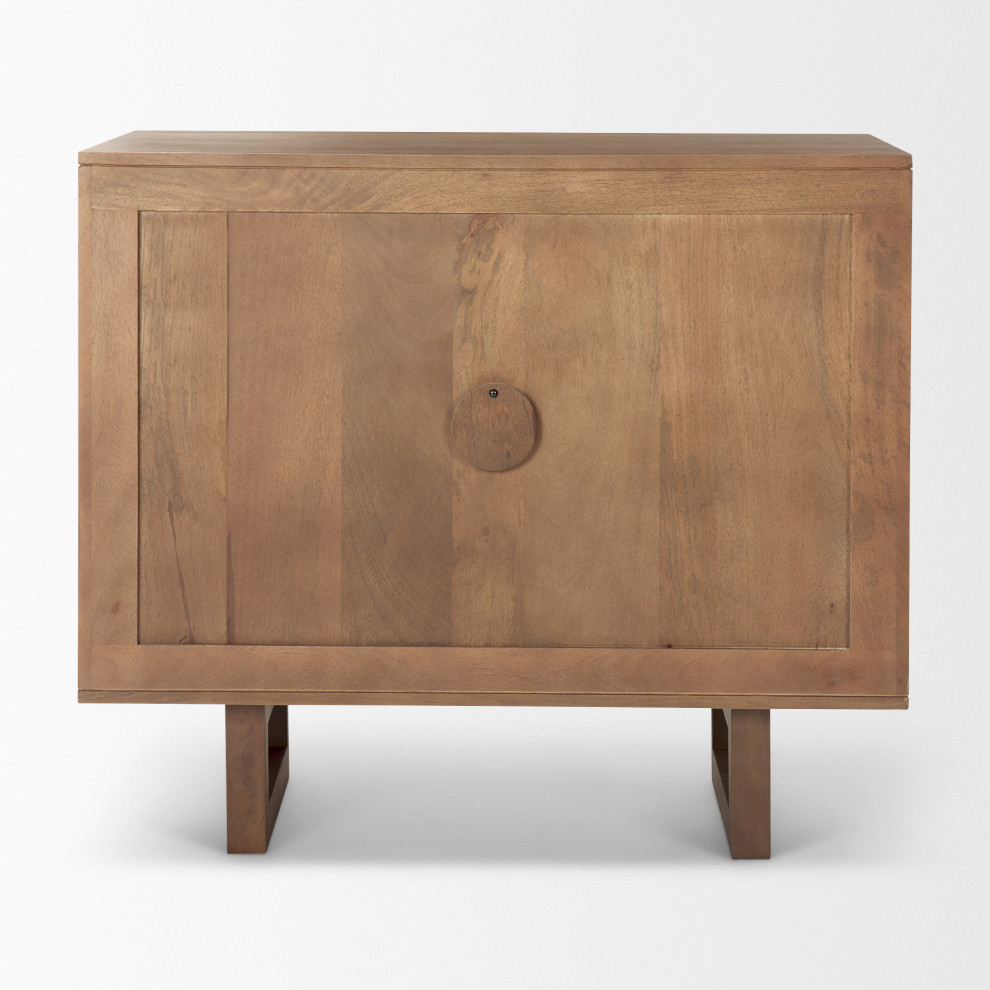 Grier Medium Brown Solid Wood With Cane Accent Cabinet   Tropical   Accent Chests And Cabinets   by Mercana  Houzz