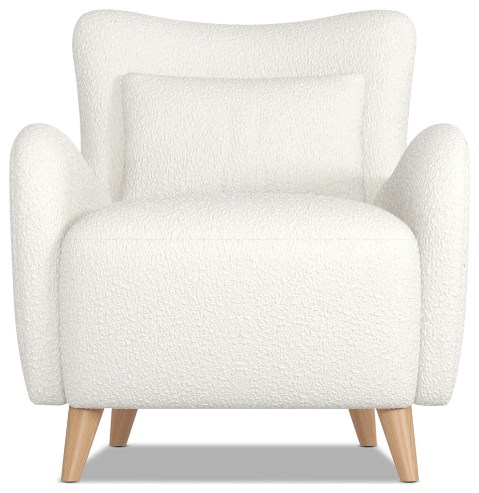 Lune Curved Arm Accent Chair with Lumbar Pillow   Midcentury   Armchairs And Accent Chairs   by Jennifer Taylor Home  Houzz