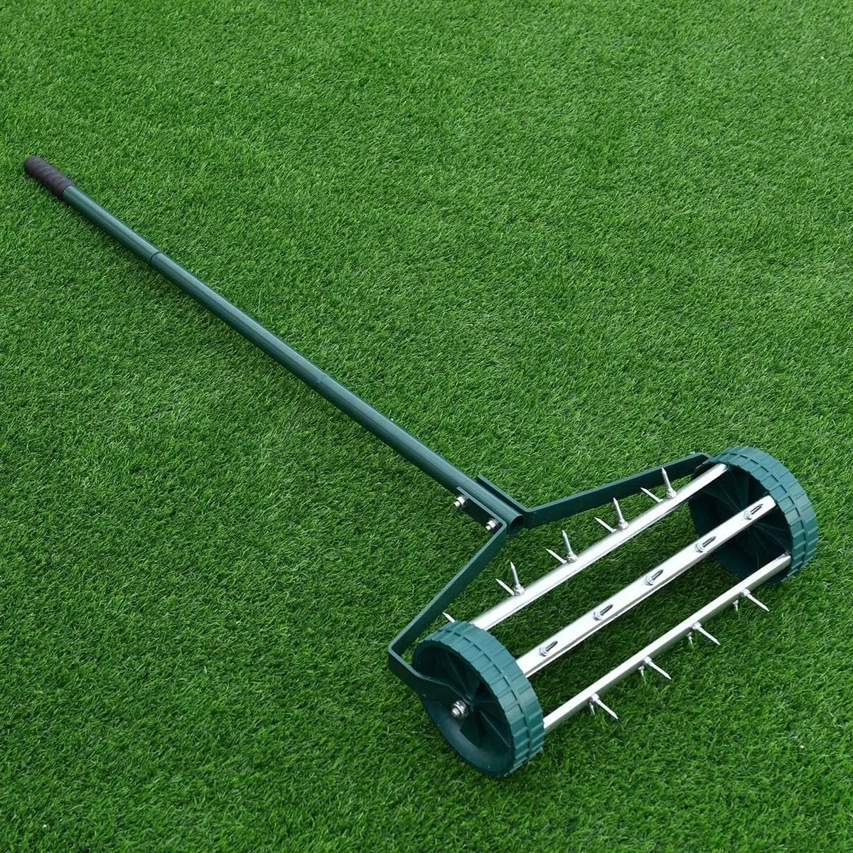 Garden Hand Tools Manual Rolling Spiked Scarifier Lawn Roller Lawn Aerator