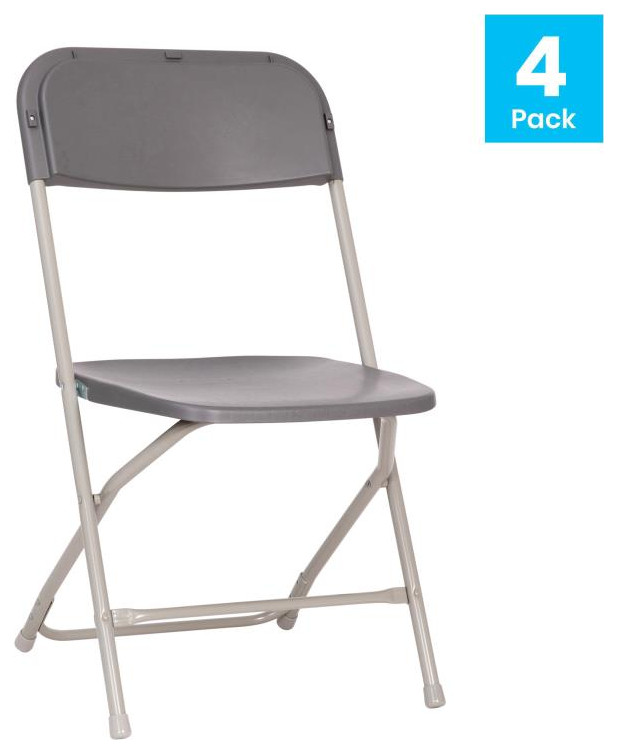 Hercules Big  ampTall Commercial Folding Chair/Extra Wide 650LB. Capacity 4 Pack   Transitional   Folding Chairs And Stools   by Pot Racks Plus  Houzz