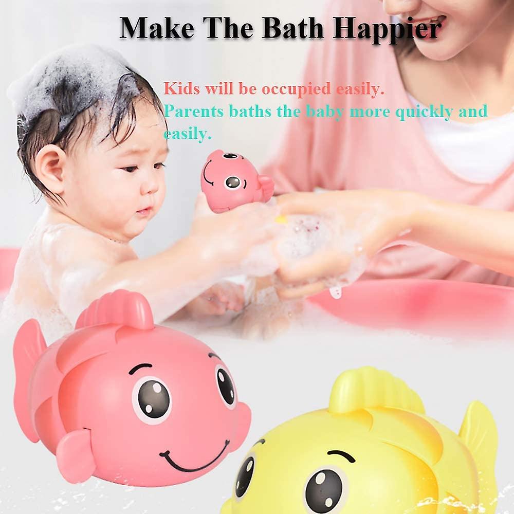 Kids Bath Toy Wind-up Swimming Carp Floating Water Toy Cute Little Carp Clockwork Fish Bathtub Toy For Toddlers (yellow)