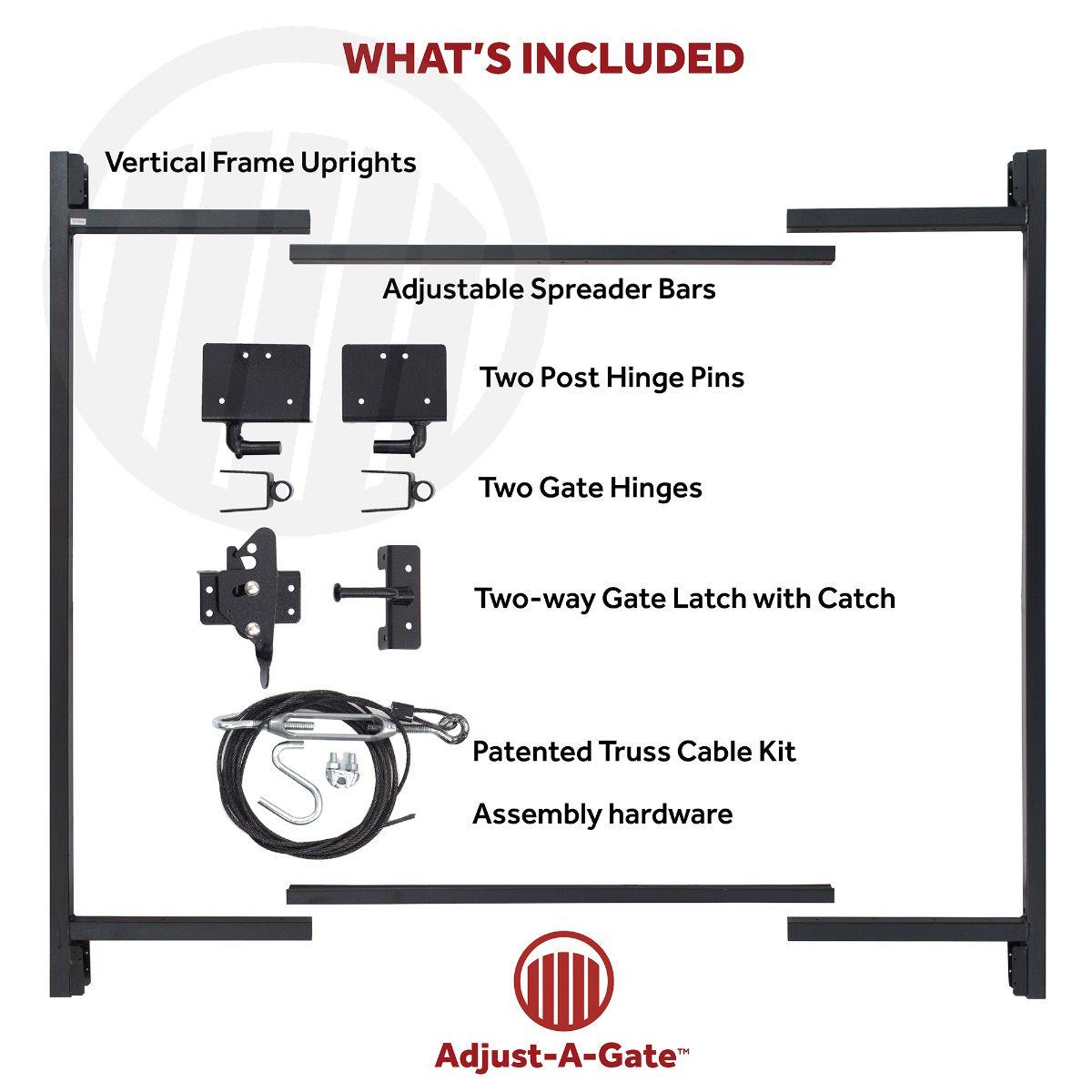 Adjust-A-Gate 47 H/36 -60 W Original Series 2 rail adjustable gate frame kit