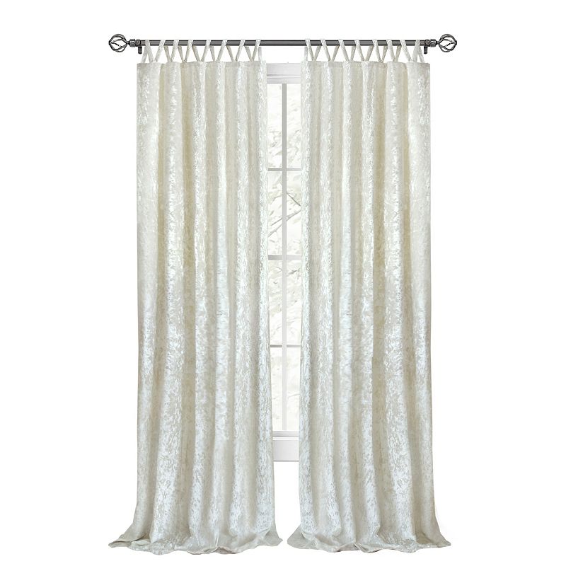 Kate Aurora Park Avenue 2 Piece Criss-Cross Tab Top Velvet Window Curtain Panels