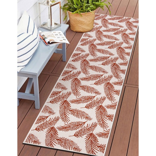 World Rug Gallery Nature Inspired Floral Leaves Reversible Indoor outdoor Area Rug