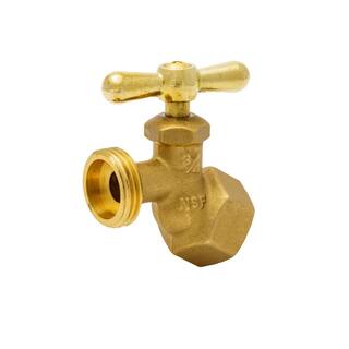 Everbilt 34 in. x 34 in. FIP x MHT Brass No-Kink Hose Bibb Valve 102-404EB