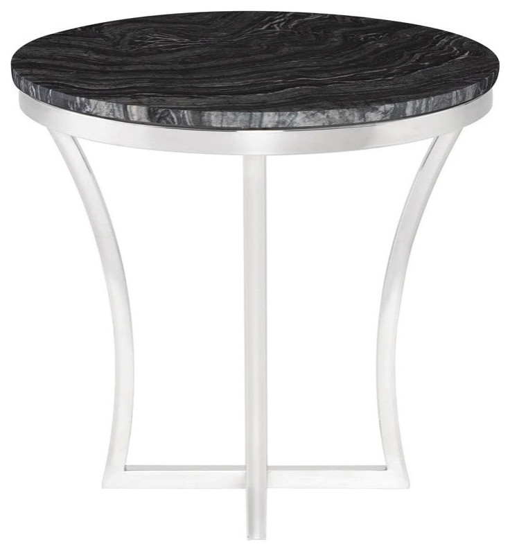 Talia Black Side Table   Contemporary   Side Tables And End Tables   by Peachtree Fine Furniture  Houzz