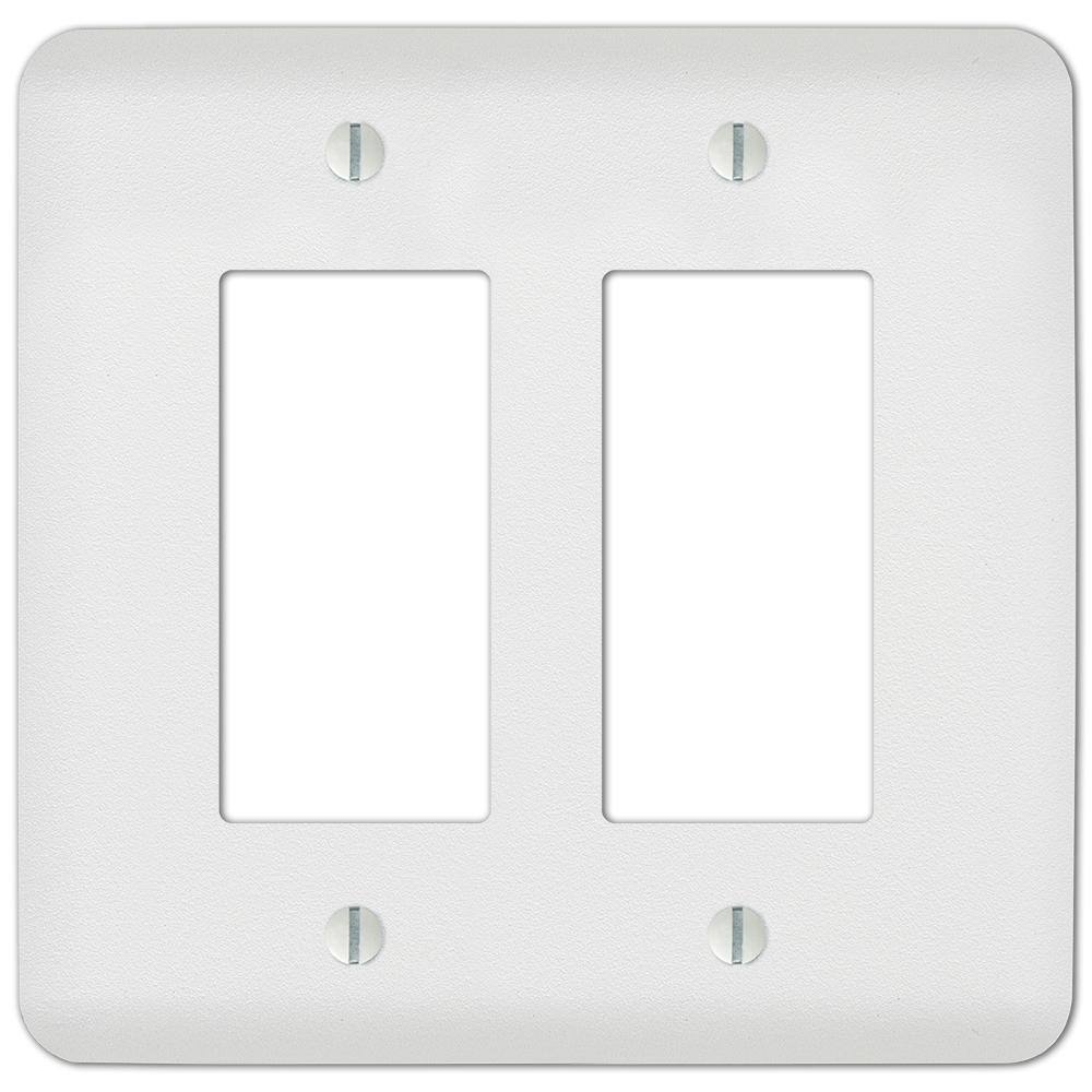 AMERELLE Perry 2 Gang Rocker Steel Wall Plate - White 635RRW