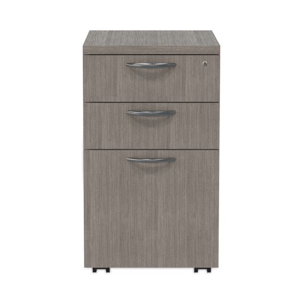 Alera Valencia Series Mobile Pedestal File， Left/Right， 3-Drawer: Box/Box/File， Legal/Letter， Gray， 15.88 x 20.5 x 28.39