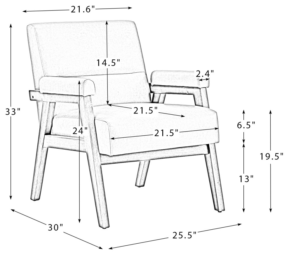 Vegan Leather Armchair With Tufted Design  Set of 2   Midcentury   Armchairs And Accent Chairs   by Karat Home  Houzz