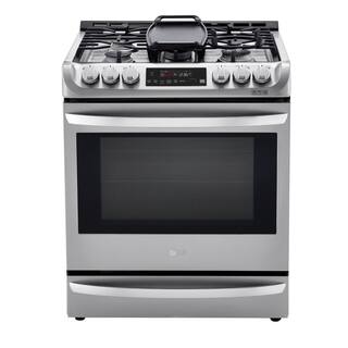 LG 6.3 cu. ft. Smart Slide-In Dual-Fuel Electric Range with ProBake Convection Oven  Self-Clean in Stainless Steel LSD4913ST