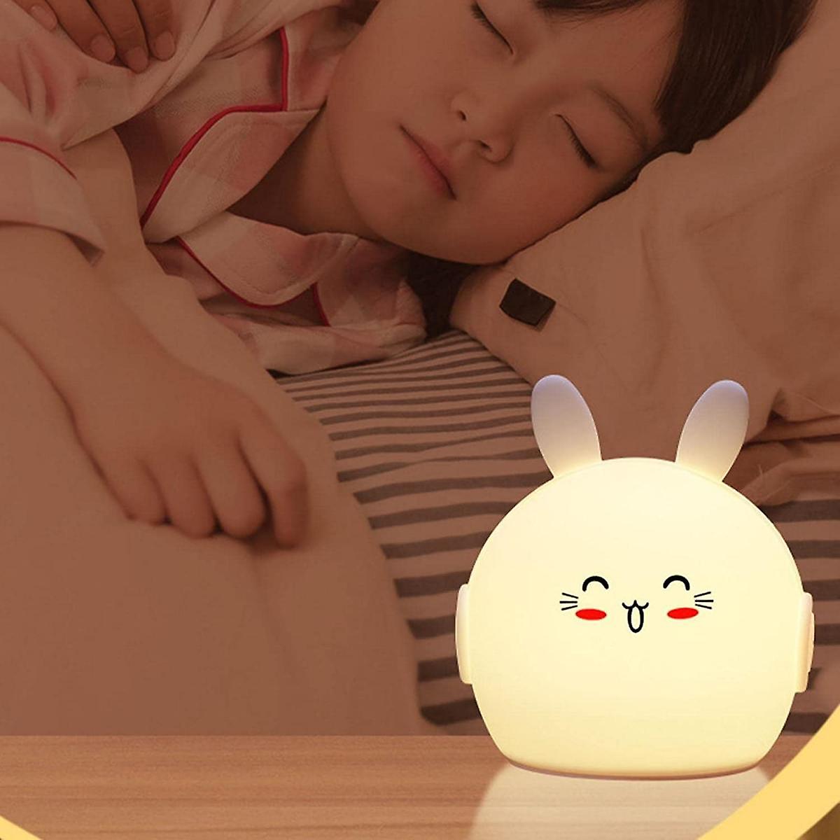 Led Rabbit Night Light | Cute Night Light For Kids | Silicone Nursery Light， Night Light For Kids Room， Animal Night Lights For Girls And Boys