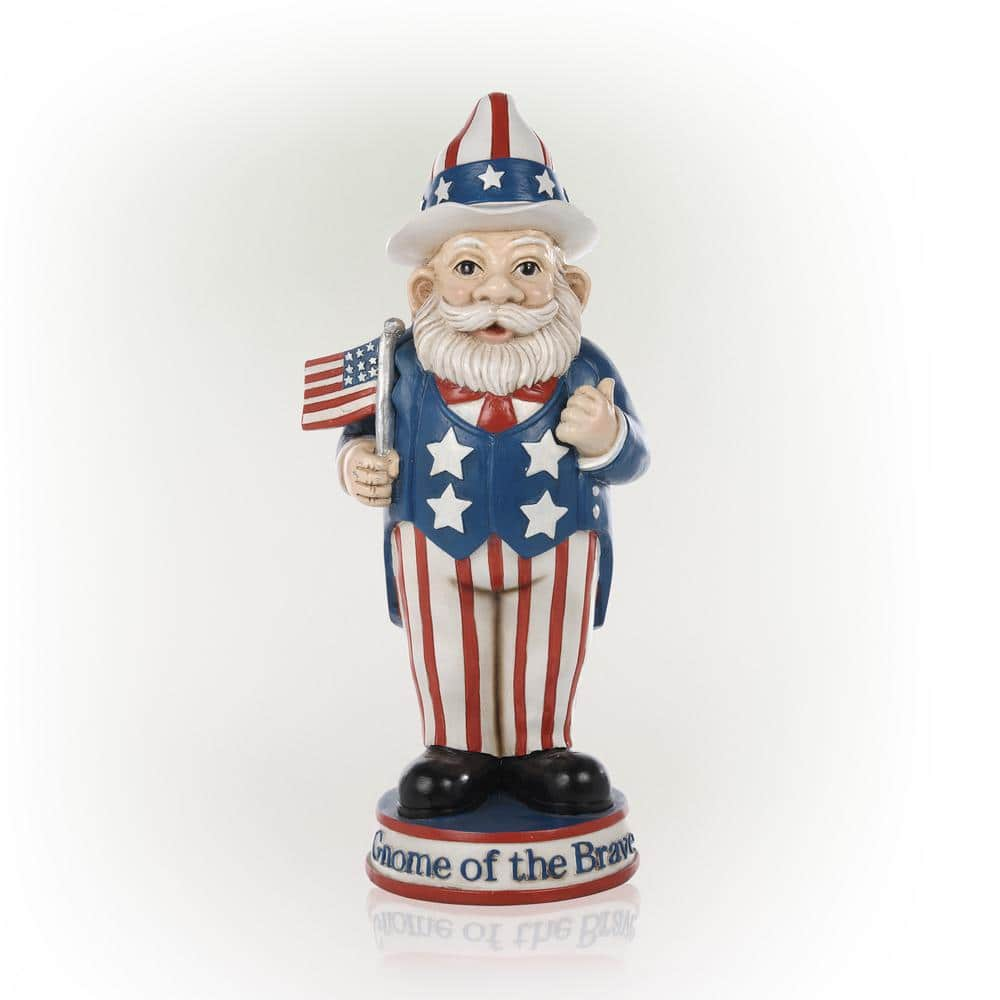 Alpine Corporation 12 in. H Uncle Sam Gnome of the Brave