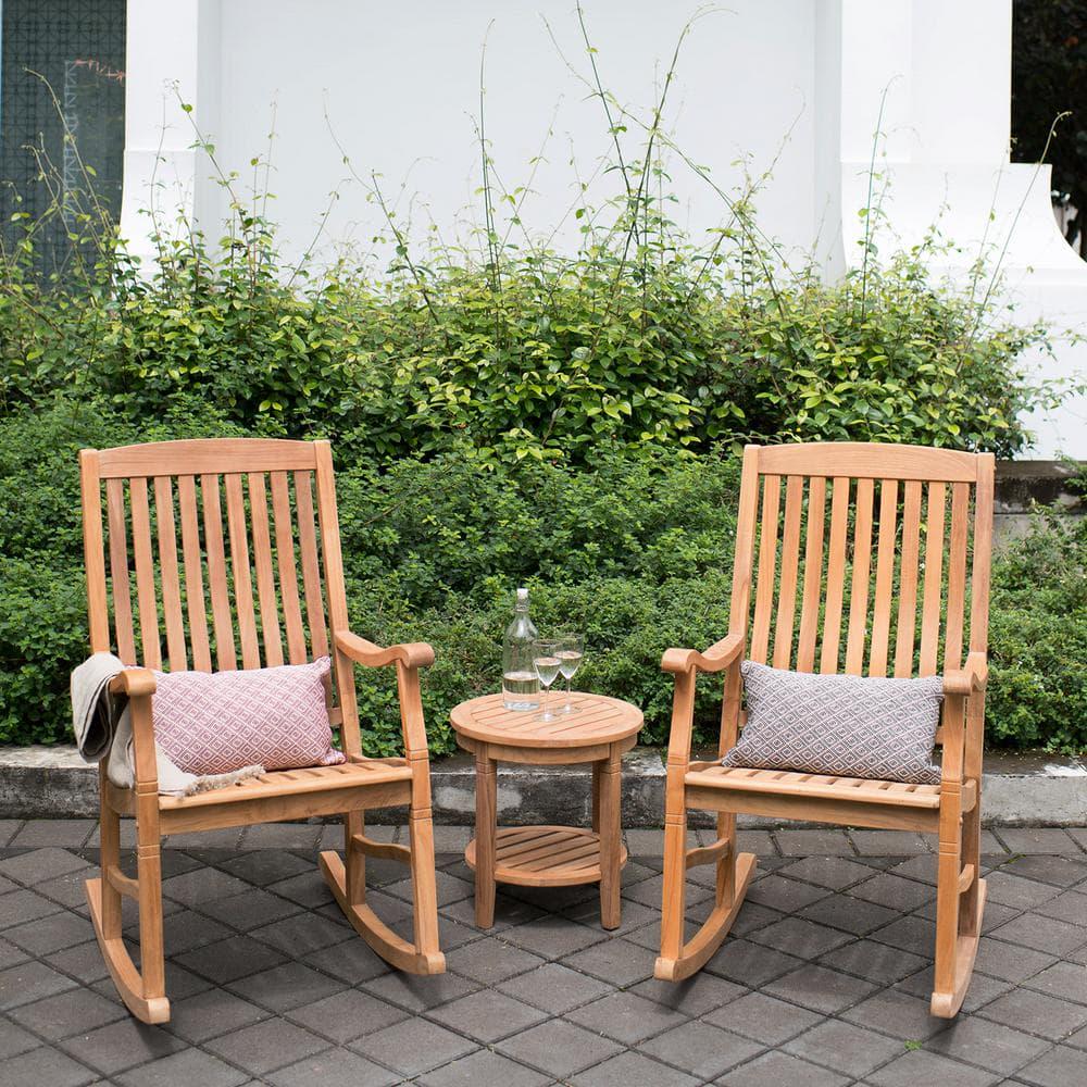 Cambridge Casual Heaton Natural Teak Wood Outdoor Side Table