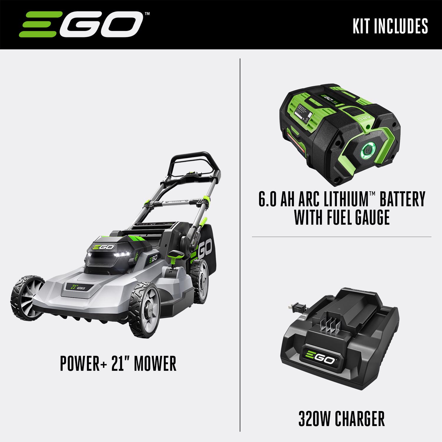 EGO Power+ LM2114 21 in. 56 V Electric Lawn Mower Kit (Battery \u0026 Charger) W/ 6.0 AH BATTERY