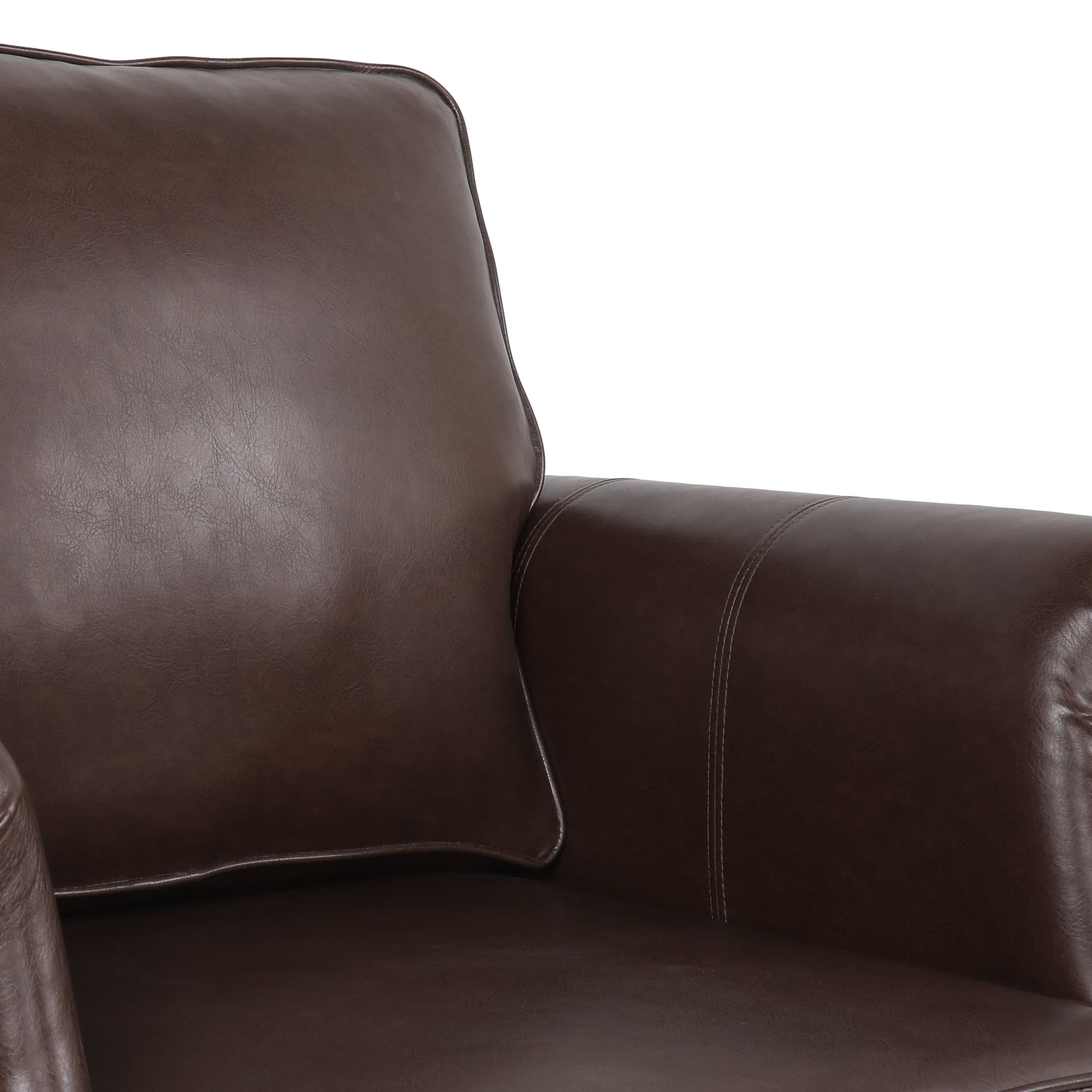 Burkehaven Contemporary Faux Leather Club Chair with Nailhead Trim