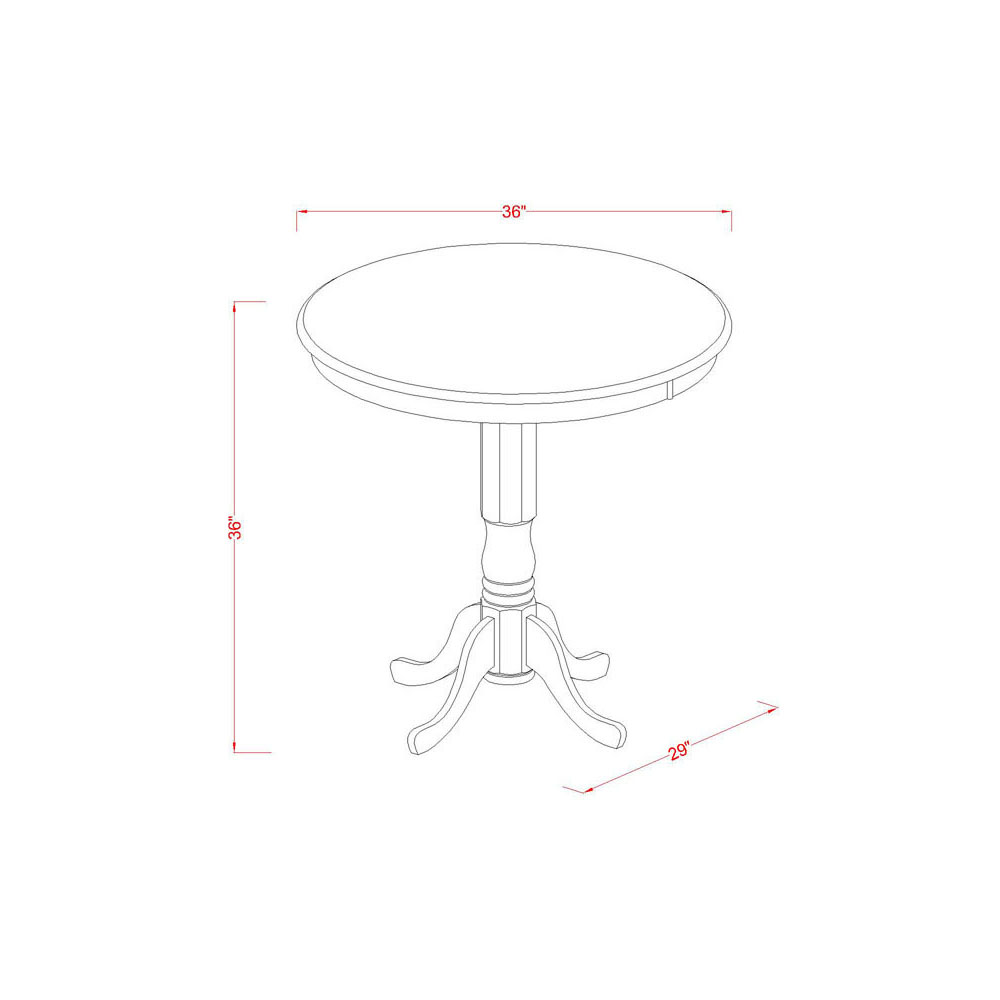 JAVN5-WHI-C 5 Pc counter height Dining room set - Dinette Table and 4 bar stools.