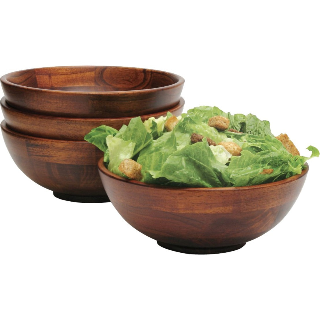 Lipper Cherry Finish Footed Bowls， 4-Piece Set