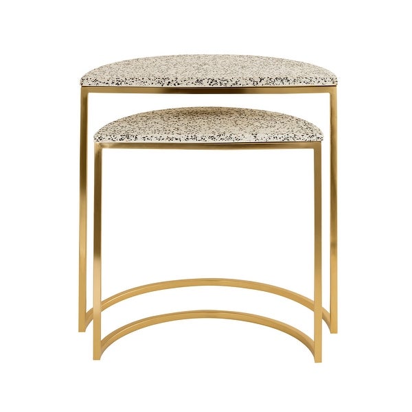 Crete White Terrazzo Nesting Tables