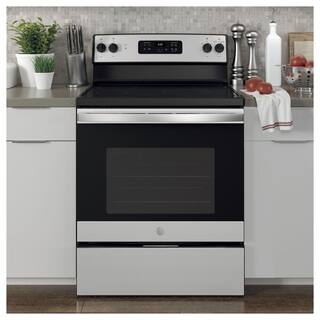 GE 30 in. 5.3 cu. ft. Freestanding Electric Range in Stainless Steel JBS60RKSS