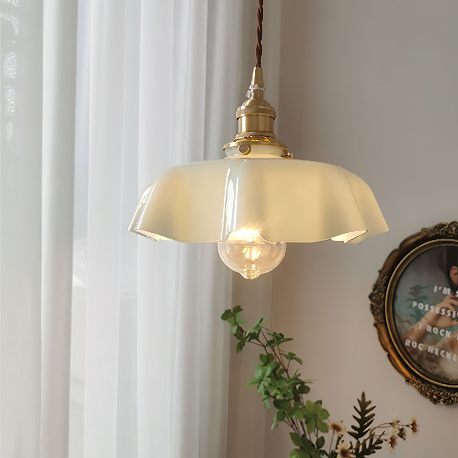 French Flower Pendant Swag Light