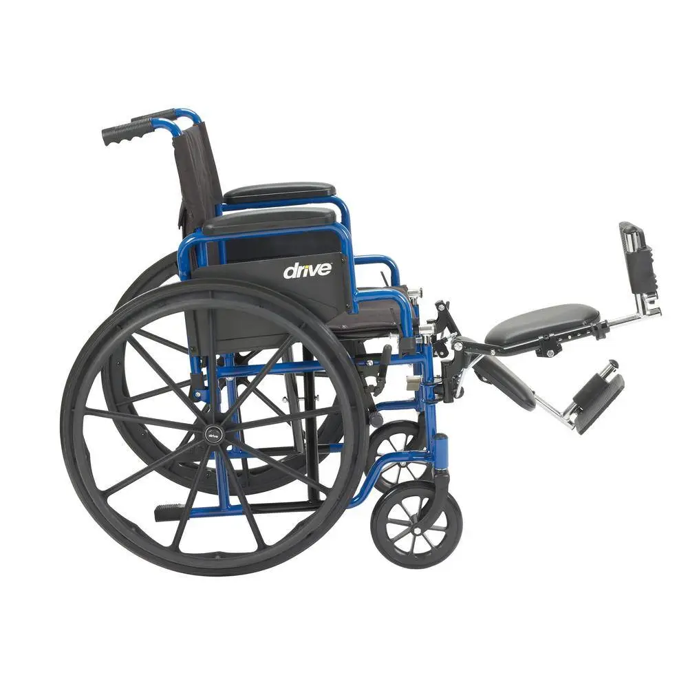Drive Medical 18 in. Blue Streak Wheelchair with Flip Back Desk Arms and Elevating Leg Rests