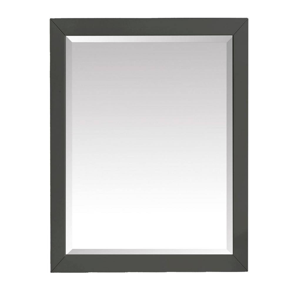 Home Decorators Collection Windlowe 24 in. W x 32 in. H Framed Rectangular Beveled Edge Bathroom Vanity Mirror in Gray 15101-M24-GR