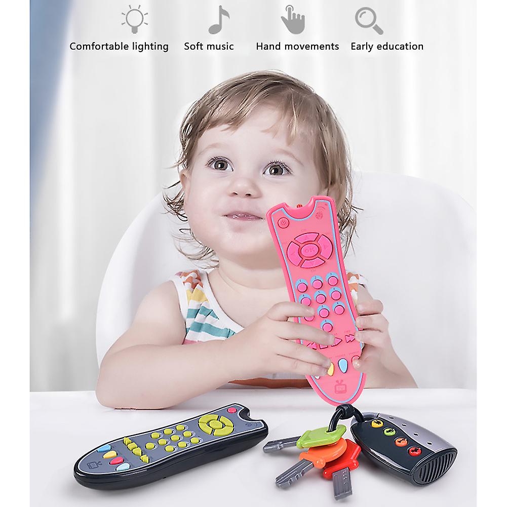 Baby Remote Control Toy Tv Remote Control Infants Sound Musical Learning Toy Early Educational Toy For 1-3 Year Old Baby Boys And Girls Gray