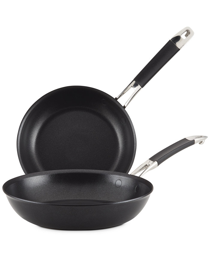 Anolon SmartStack 8.5 and 10 Hard-Anodized Nesting Skillet Set