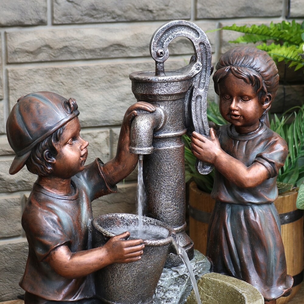 Jack   Jill Water Pump and Well Outdoor Water Fountain 24\