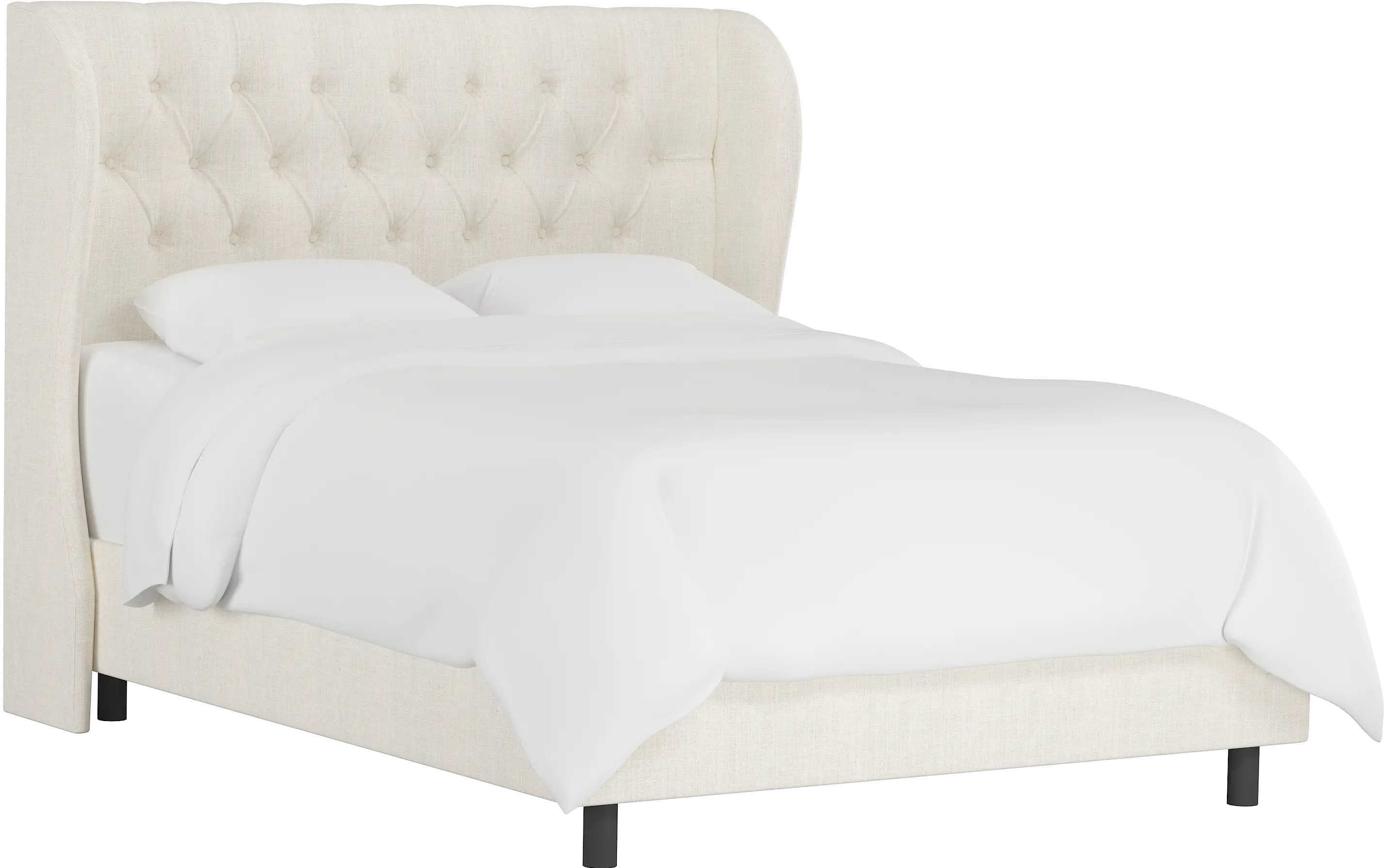 Izzy Cream Sloped Wingback Twin Bed - Skyline Furniture