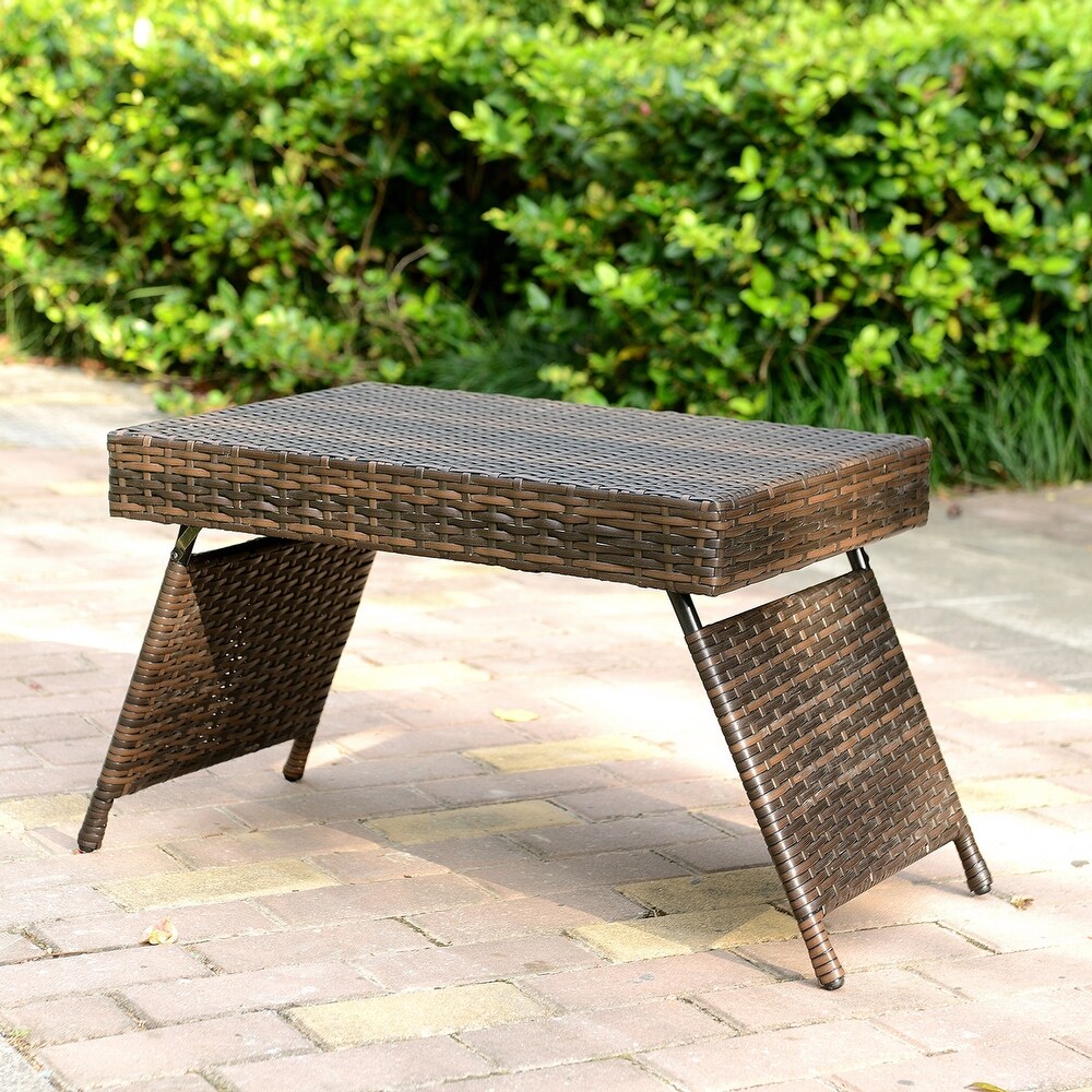 Portable Folding Wicker Table