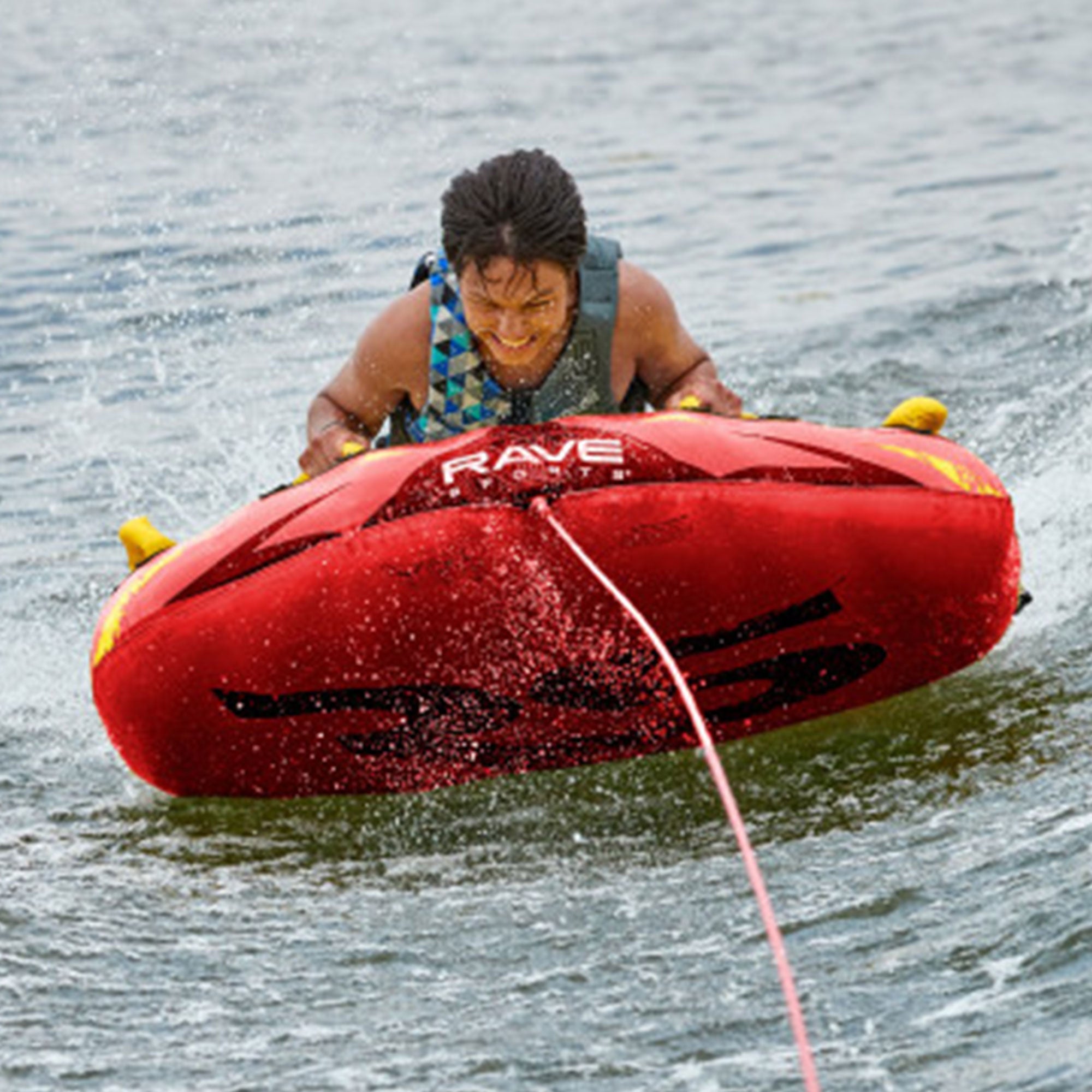 RAVE Sports Ripper 2 Rider Inflatable Towable Boat Floats， Red (4 Pack)