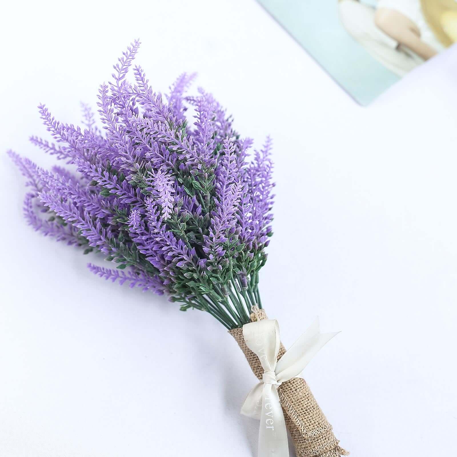 4 Bushes Artificial Lavender Lilac Flower Plant Stems Greenery Bouquet 14