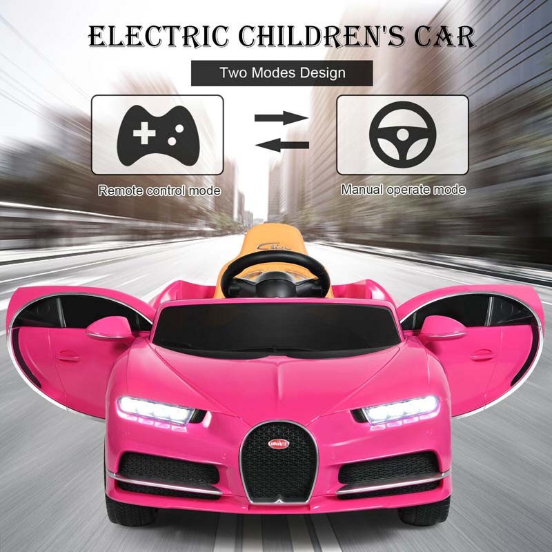 12V Licensed Bugatti Chiron Kids Ride on Car Battery Powered Electric Vehicle with 2.4G Remote Control