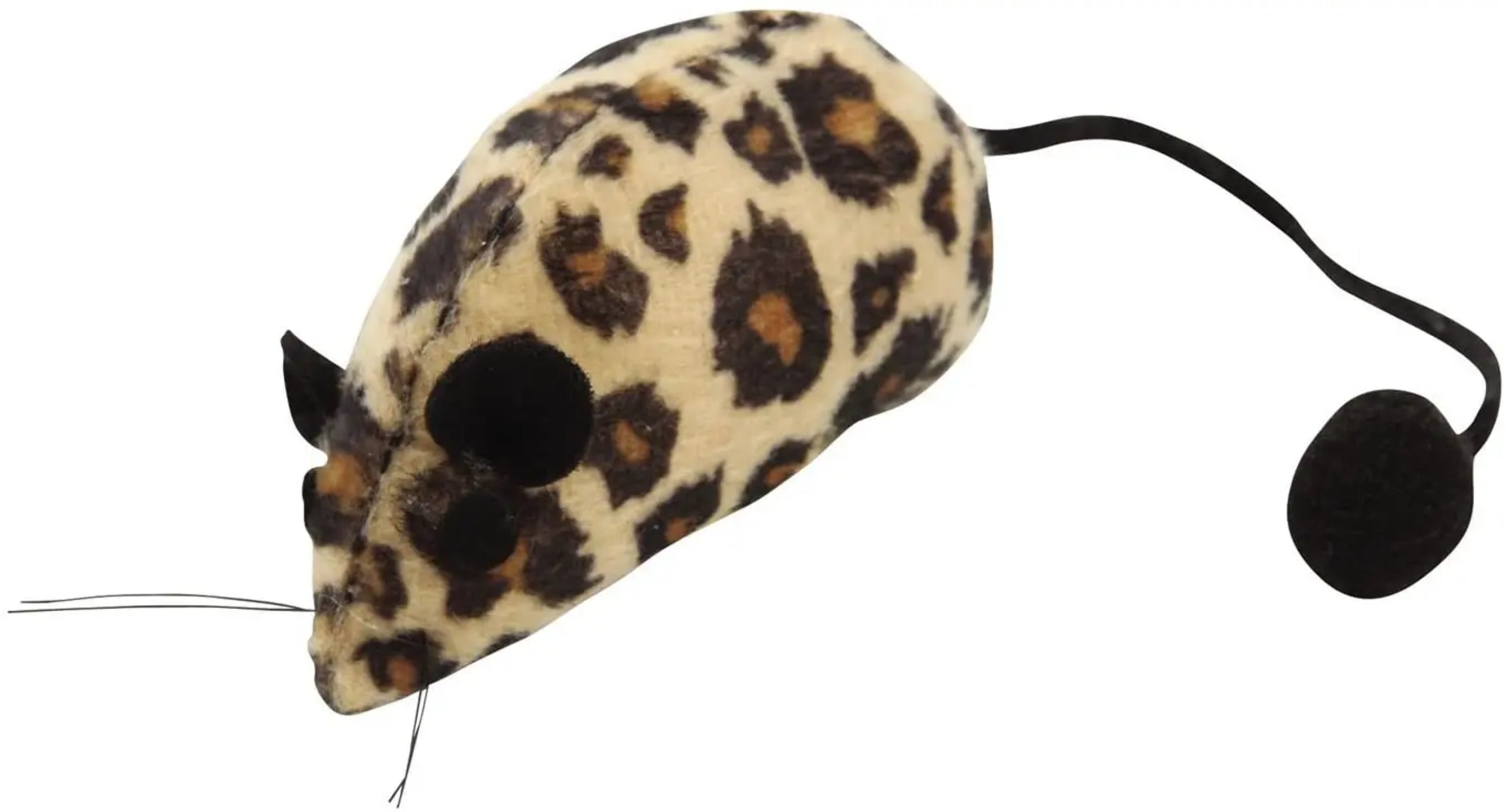 Zanies Cheetah Print Catnip Plush Pompom Mouse Cat Toy Loose Toys 6CT