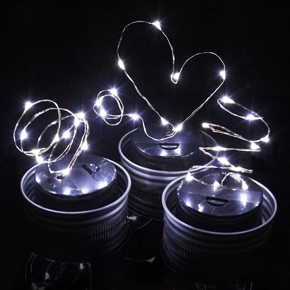 Led Fairy Light Solar Mason Jar Lid Lights Color Changing Garden Decor