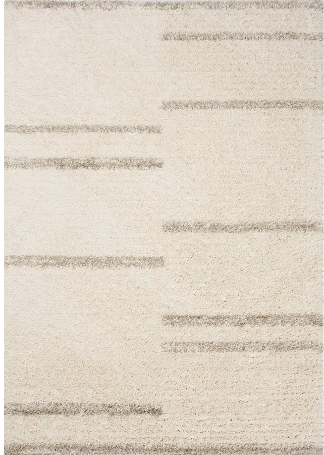 Rondo 5 x 8 Striped Cream Shag Rug