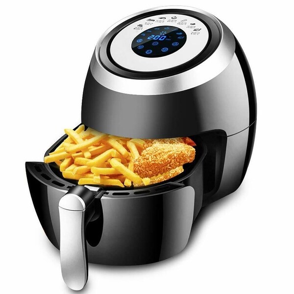 1500W 5-Quart Air Fryer with LCD Touch Screen，Black